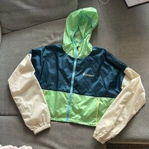 Cotopaxi Teca Crop Jacket size XS women’s, wind, blue green, cream